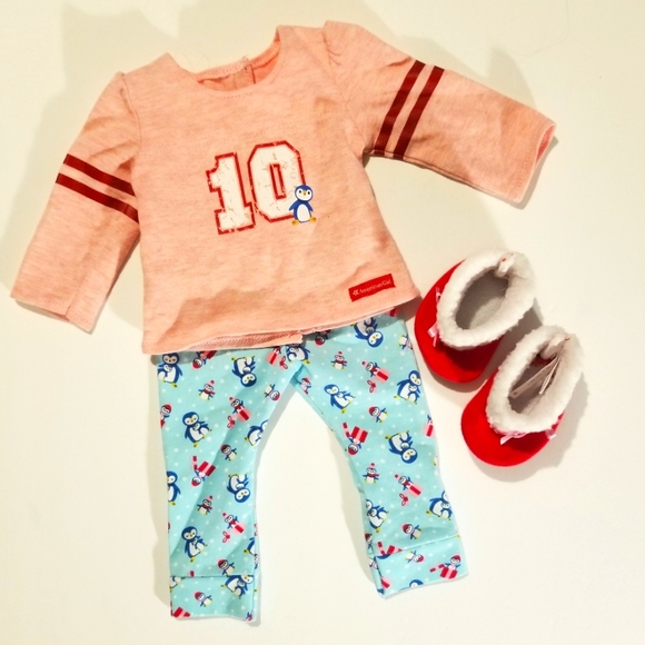 American Girl Other - American Girl Doll pajamas and slippers for American Girl dolls or any 18" doll